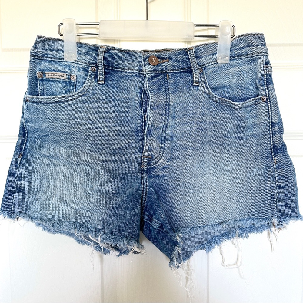 Calvin Klein Jeans Distressed Denim Shorts